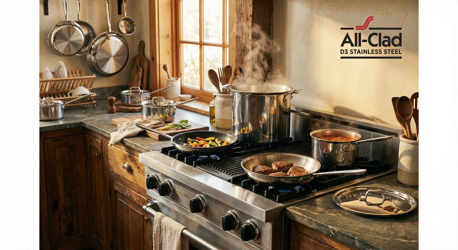 All-Clad D3 Stainless Steel 10-Piece Cookware Set 3