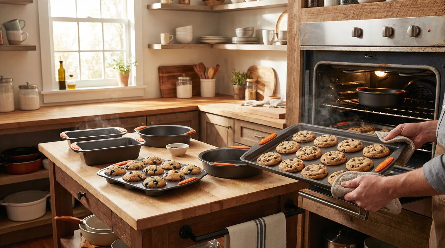 Rachael Ray Nonstick Bakeware Set with Grips, 10-Piece 3