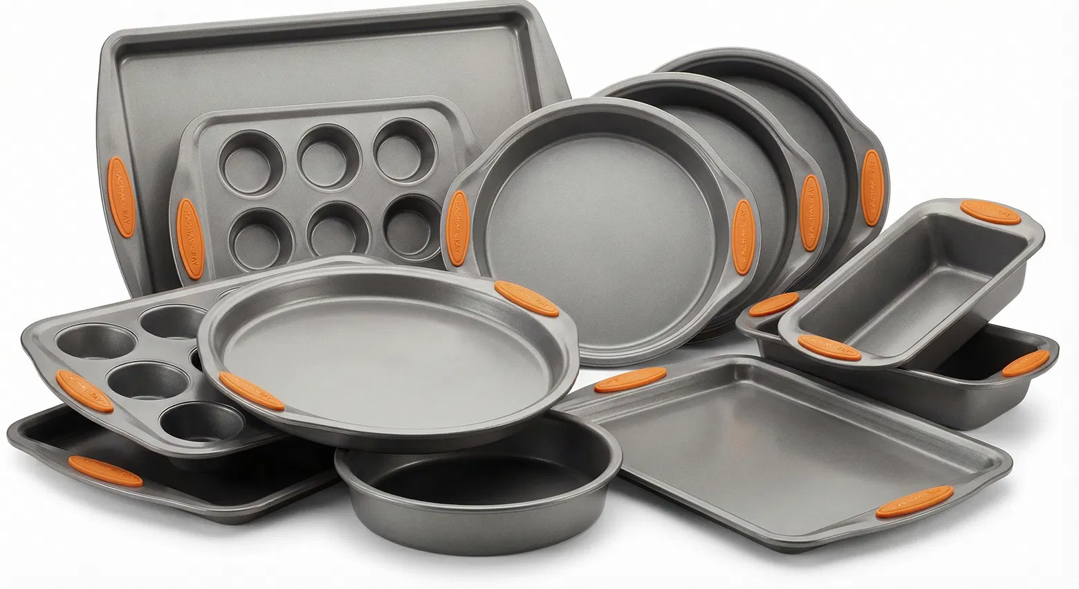 Rachael Ray Nonstick Bakeware Set with Grips, 10-Piece