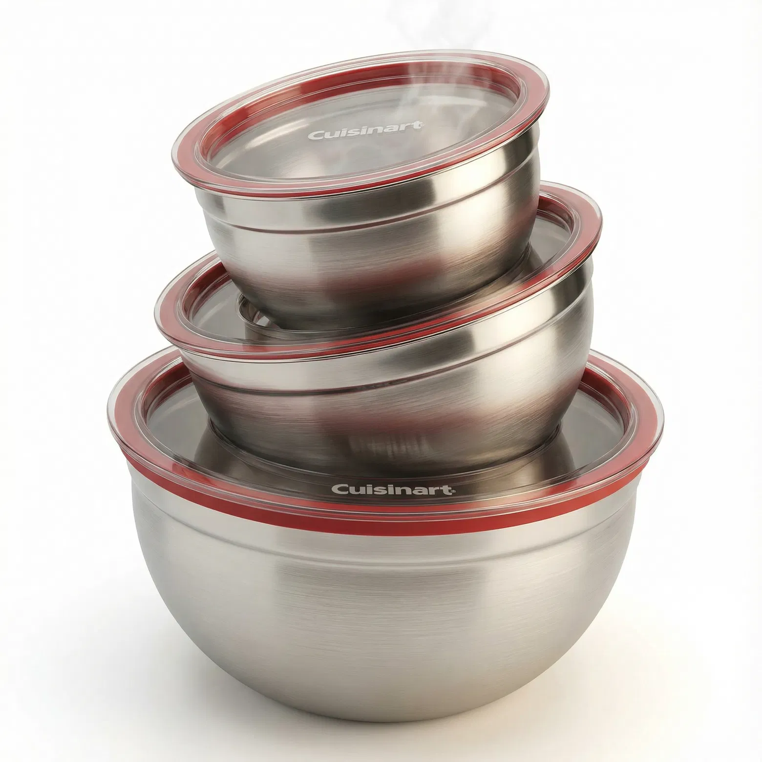 Cuisinart Stainless Steel Mixing Bowls with Lids, Set of 3