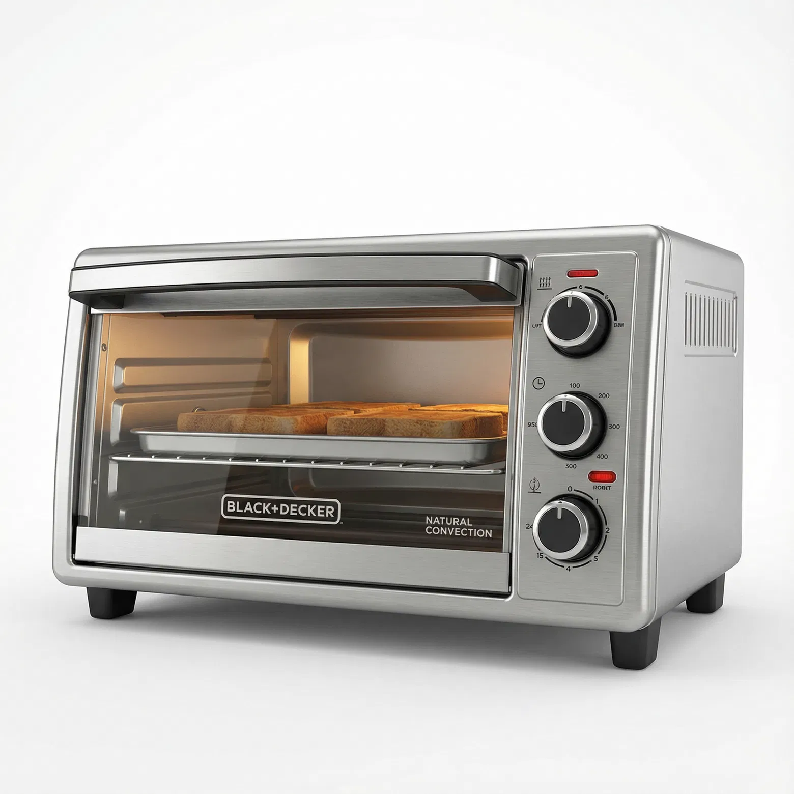 BLACK+DECKER 4-Slice Toaster Oven with Natural Convection