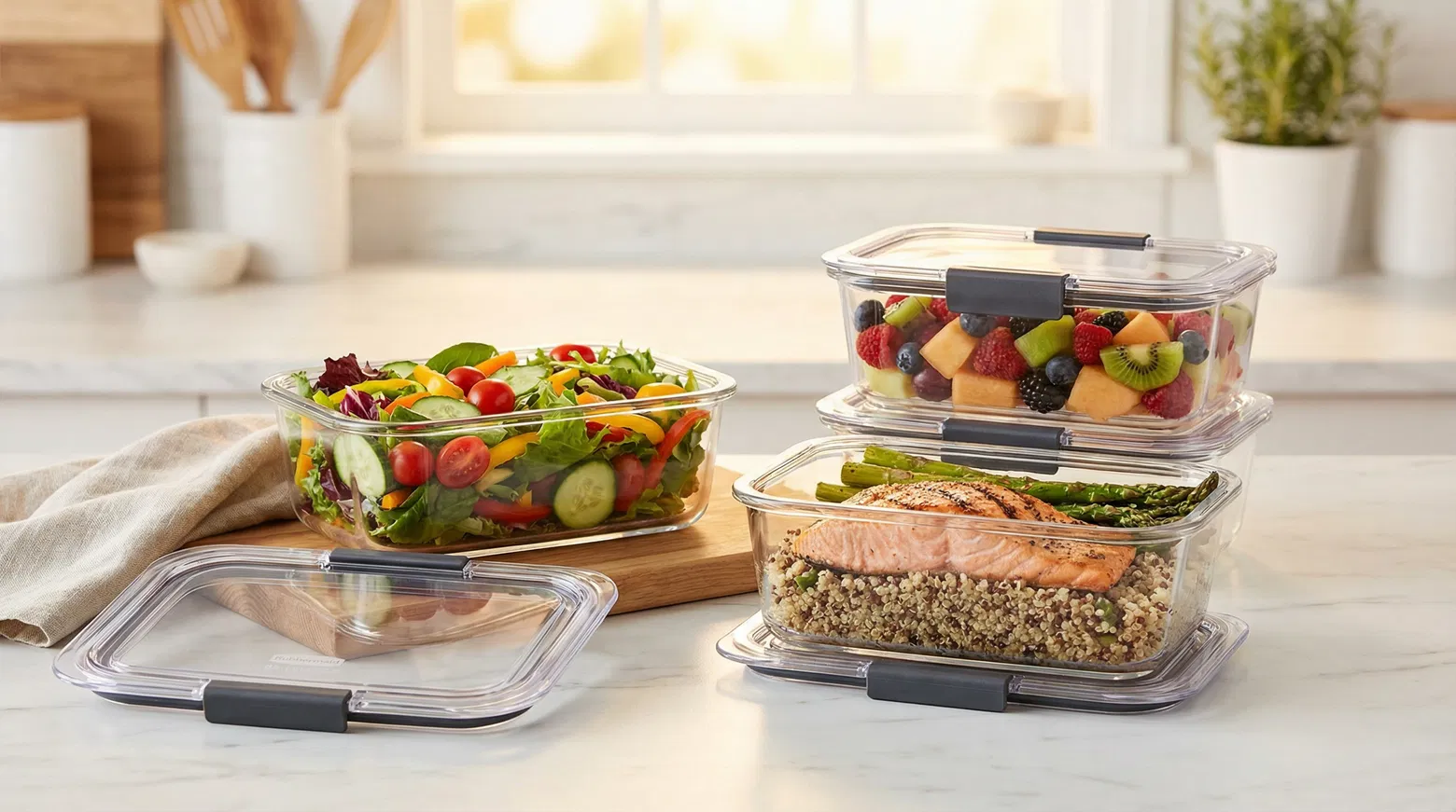 Rubbermaid Brilliance Storage 14-Piece Plastic Lids 4