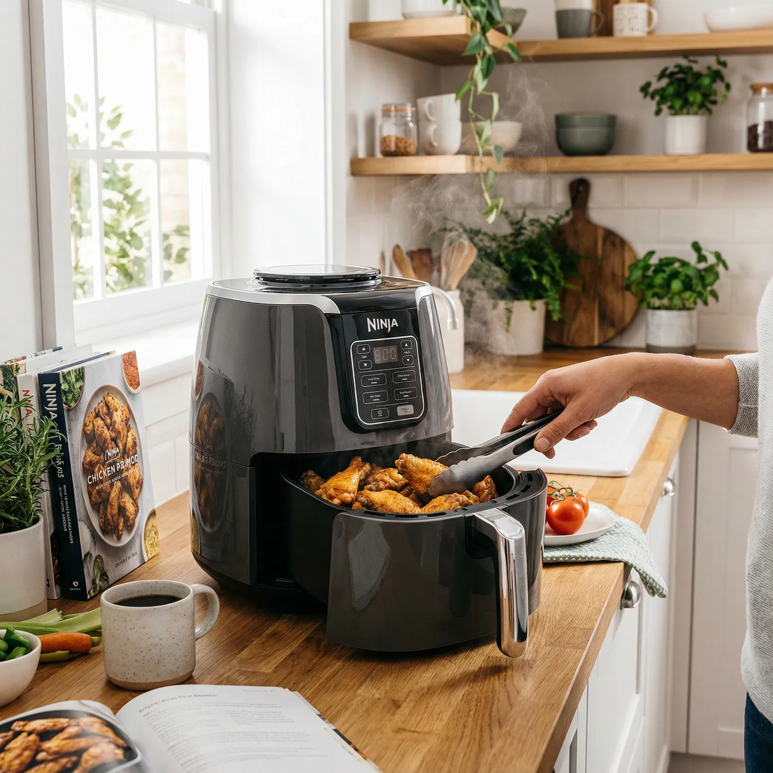 Ninja AF101 Air Fryer, 4 Qt, Black/Gray 3